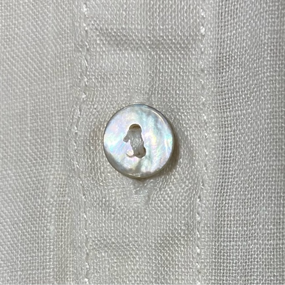 Sigrid Olsen 100% Linen White Long Sleeve Button Front Shirt Top, Plus Size 1X. - Picture 5 of 11